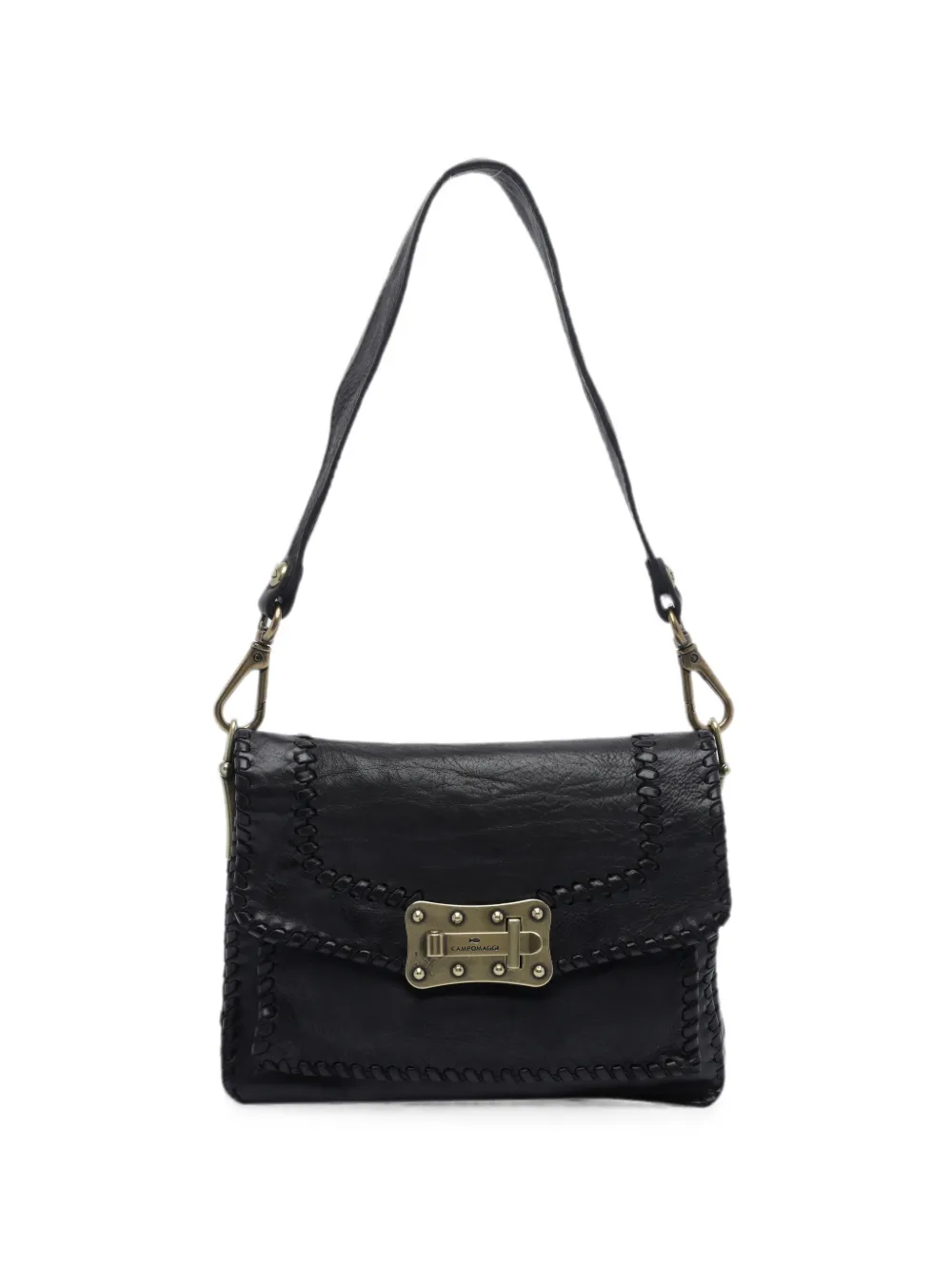 Campomaggi Agnese whipstitch-trim shoulder bag - Nero
