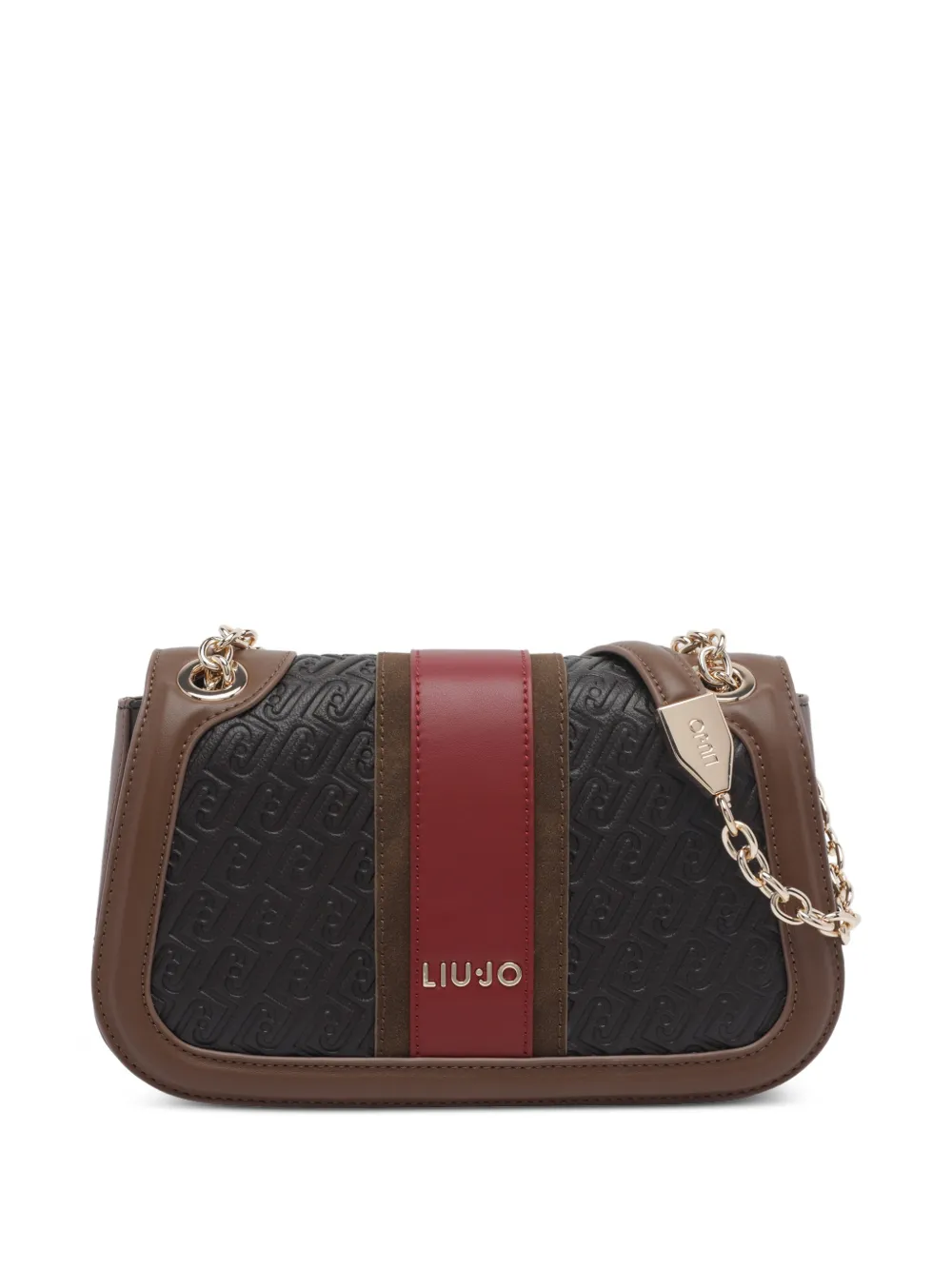 LIU JO monogram-embossed shoulder bag - Nero