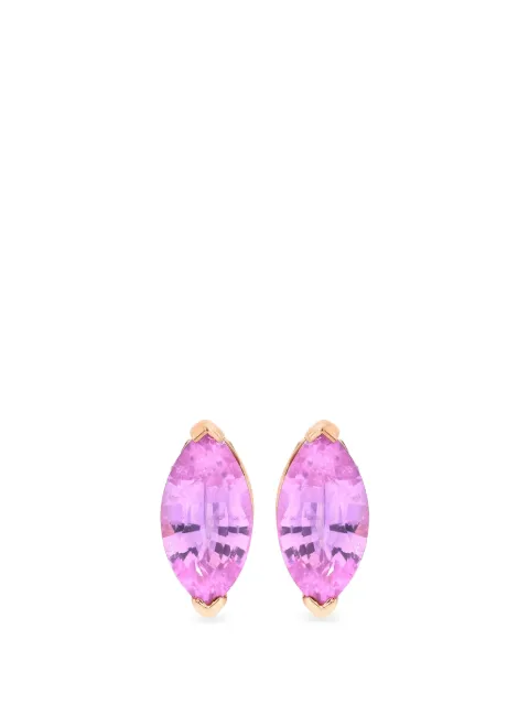 SHAY logo-detail sapphire and diamond earrings