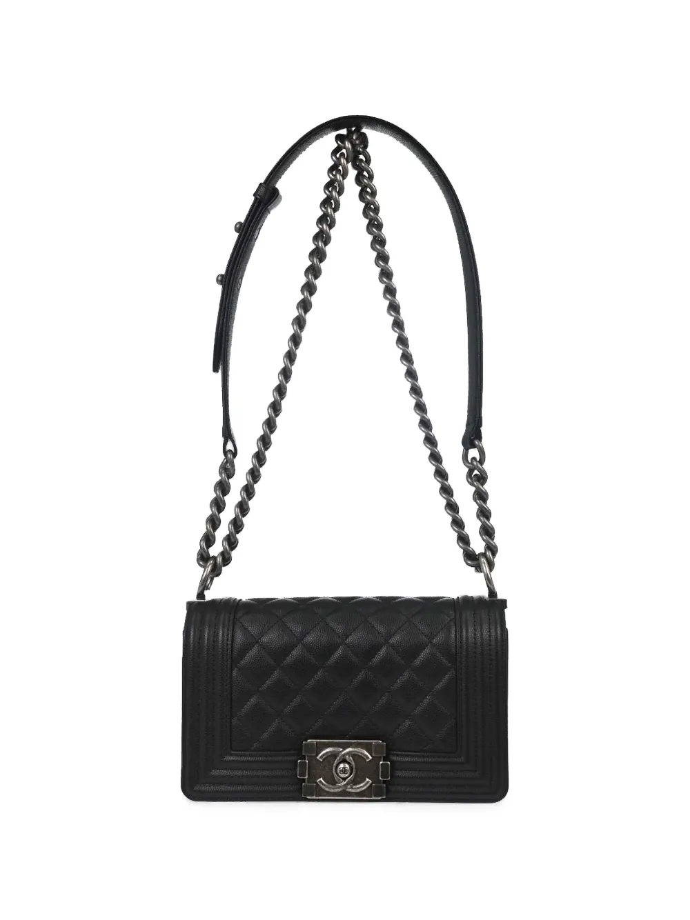 CHANEL Pre-Owned 2017 Boy Chanel chain shoulder bag - Nero