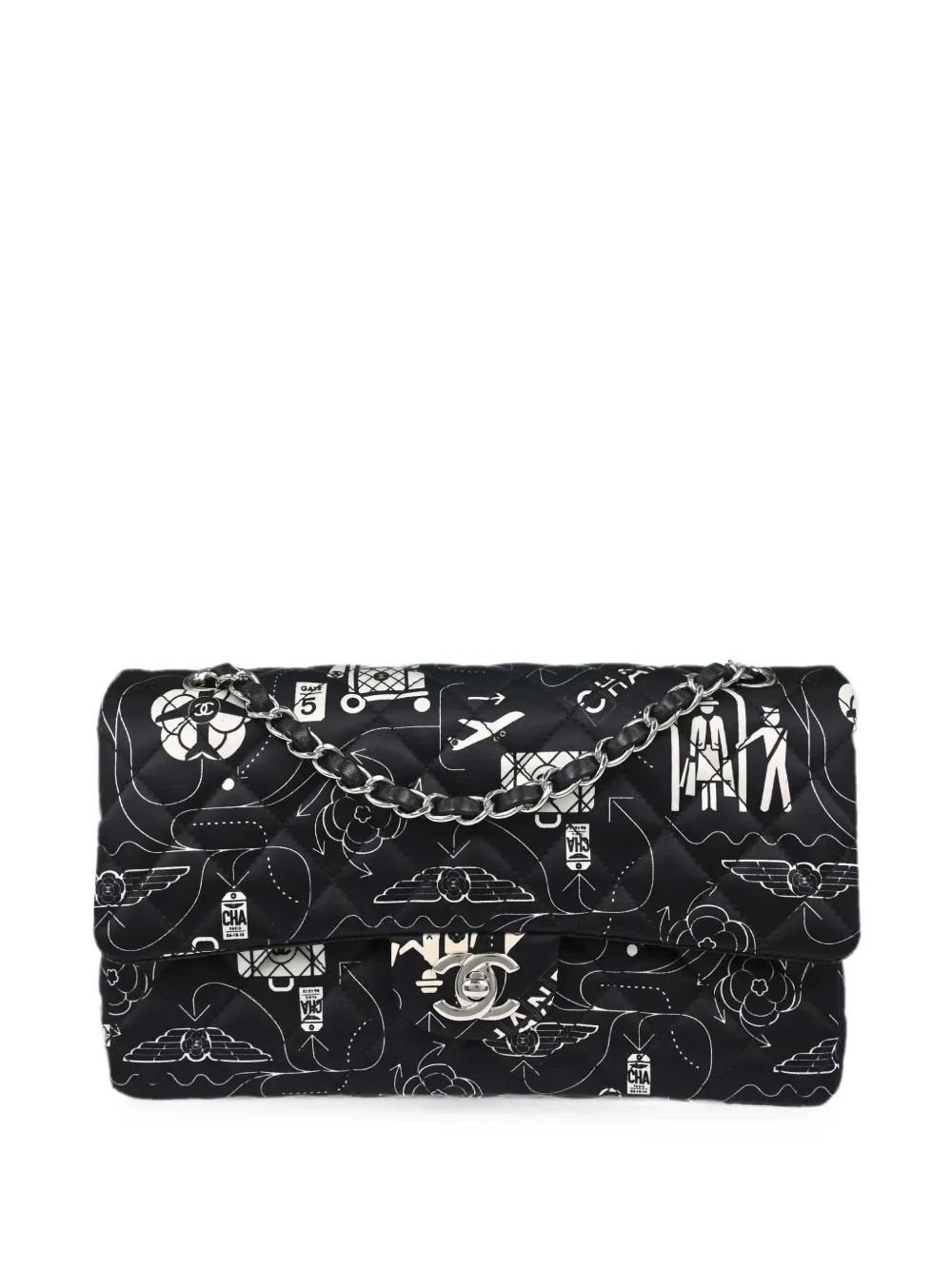 CHANEL Pre-Owned 2016 mittelgroße Classic Double Flap Schultertasche - Schwarz