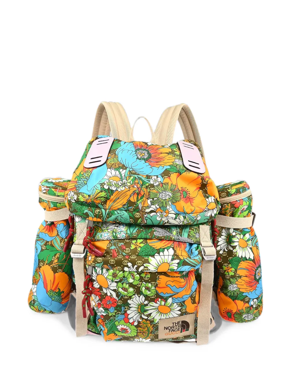 Gucci Pre-Owned x The North Face 2010-2020s floral-print backpack - Grün