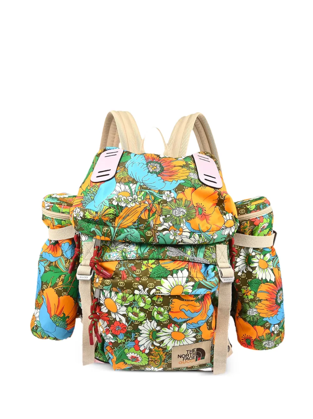 Gucci Pre-Owned x The North Face 2010-2020s floral-print backpack - Verde