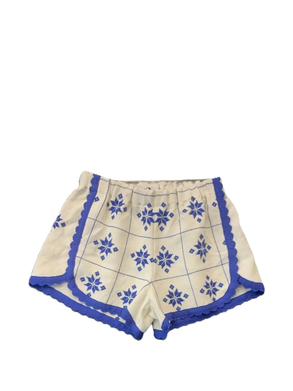 orsina embroidered scalloped-edge shorts