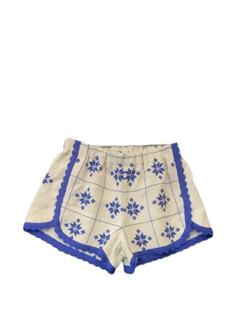 orsina embroidered scalloped-edge shorts
