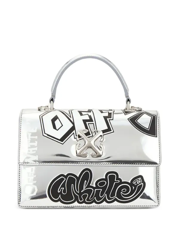 Off-White Jitney 1.4 Logo-print Shoulder Bag in Silver