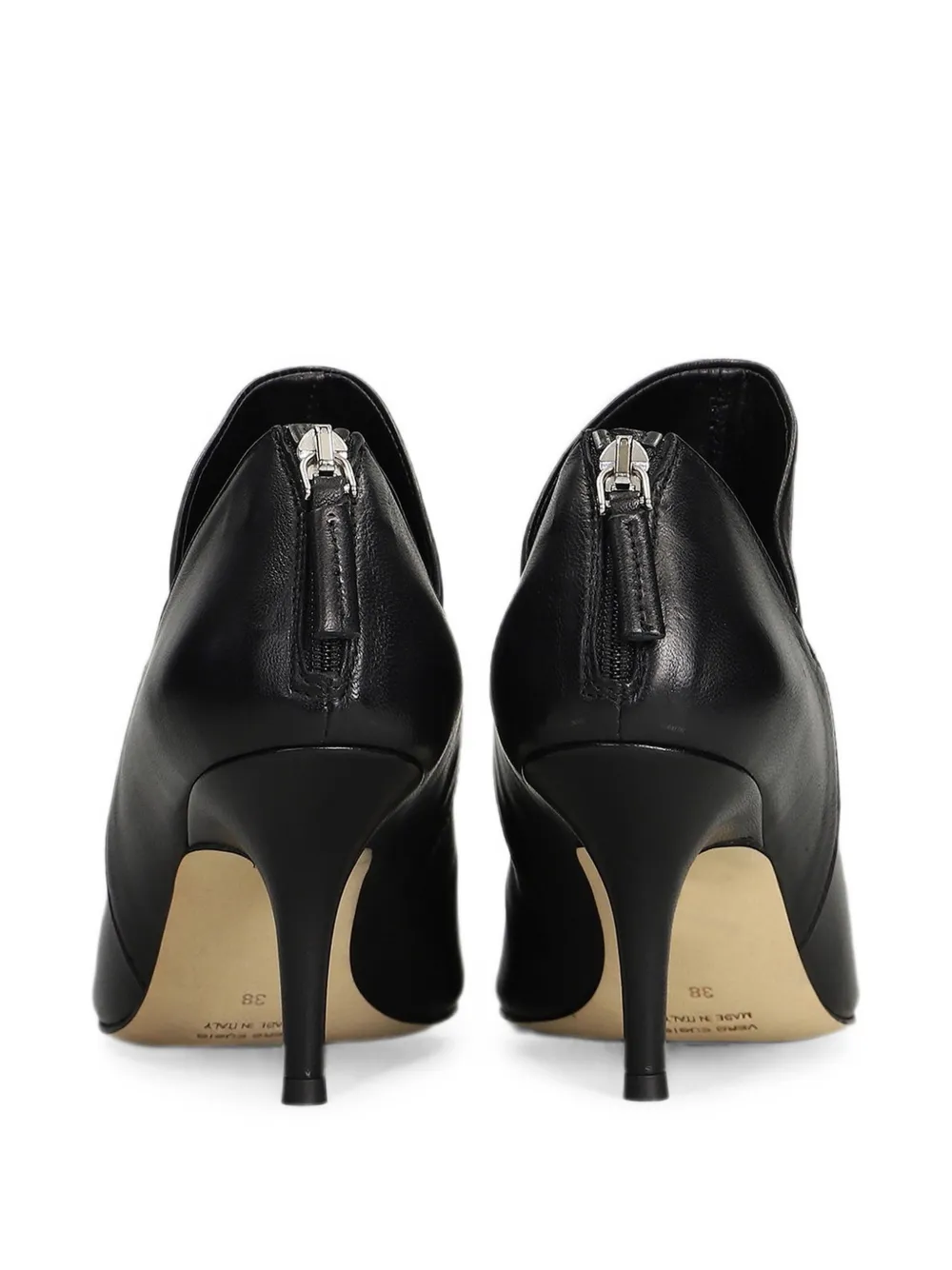 The Seller pointed-toe ruched leather ankle boots Zwart