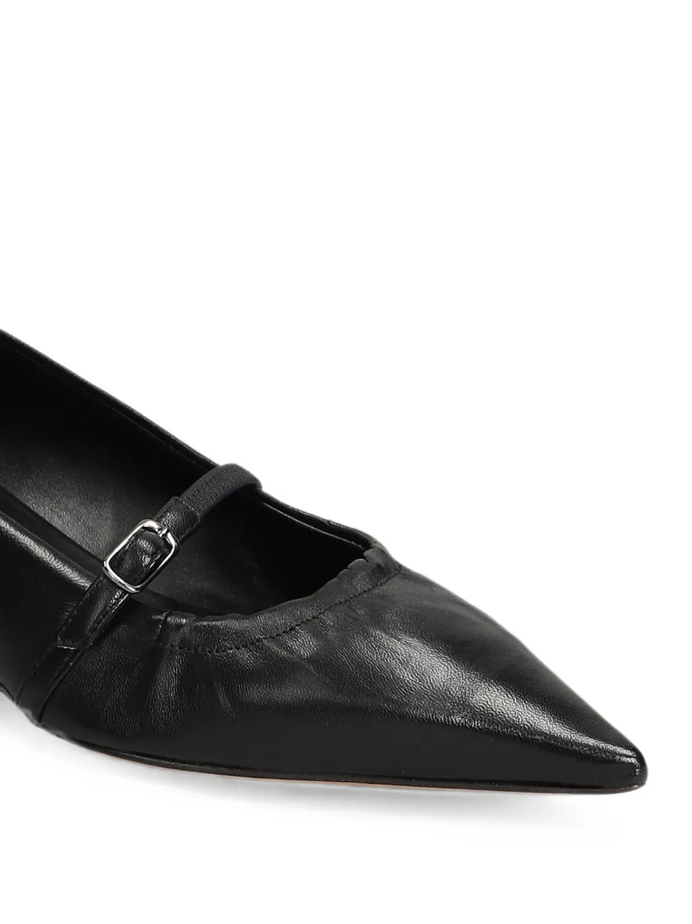 The Seller buckle-strap pointed-toe leather pumps Zwart