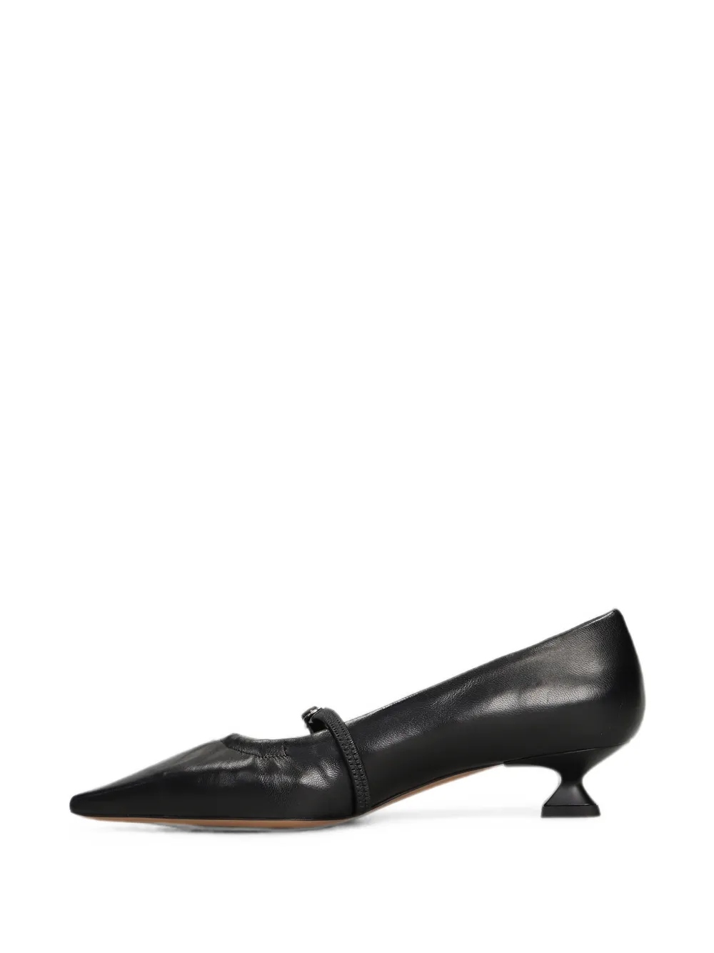 The Seller buckle-strap pointed-toe leather pumps Zwart