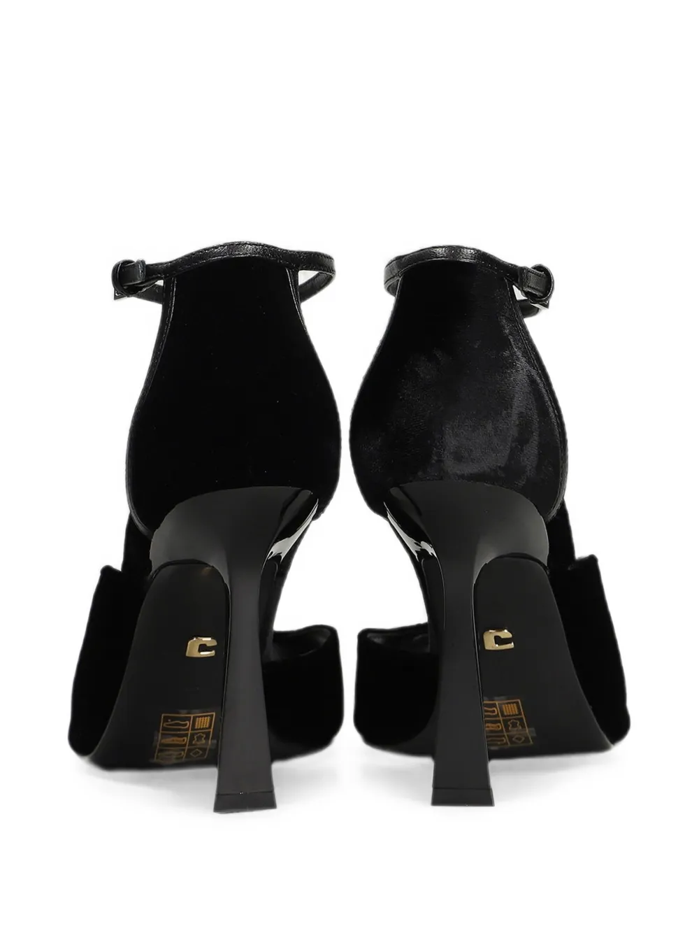 Lola Cruz Qelina 90 fluwelen sandalen Zwart
