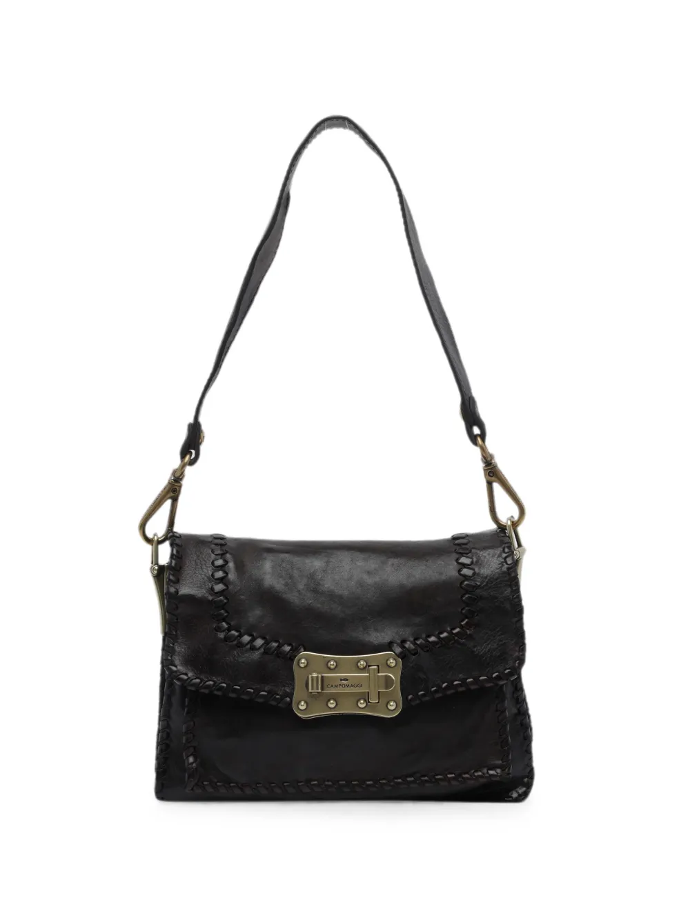 Campomaggi Agnese whipstitch-trim shoulder bag - Braun