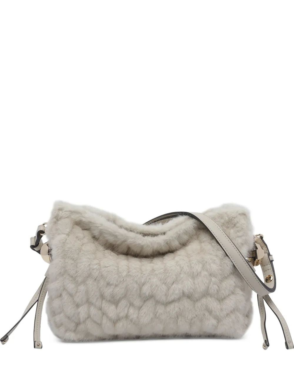 LIU JO small Riccy bag in faux fur - Nude