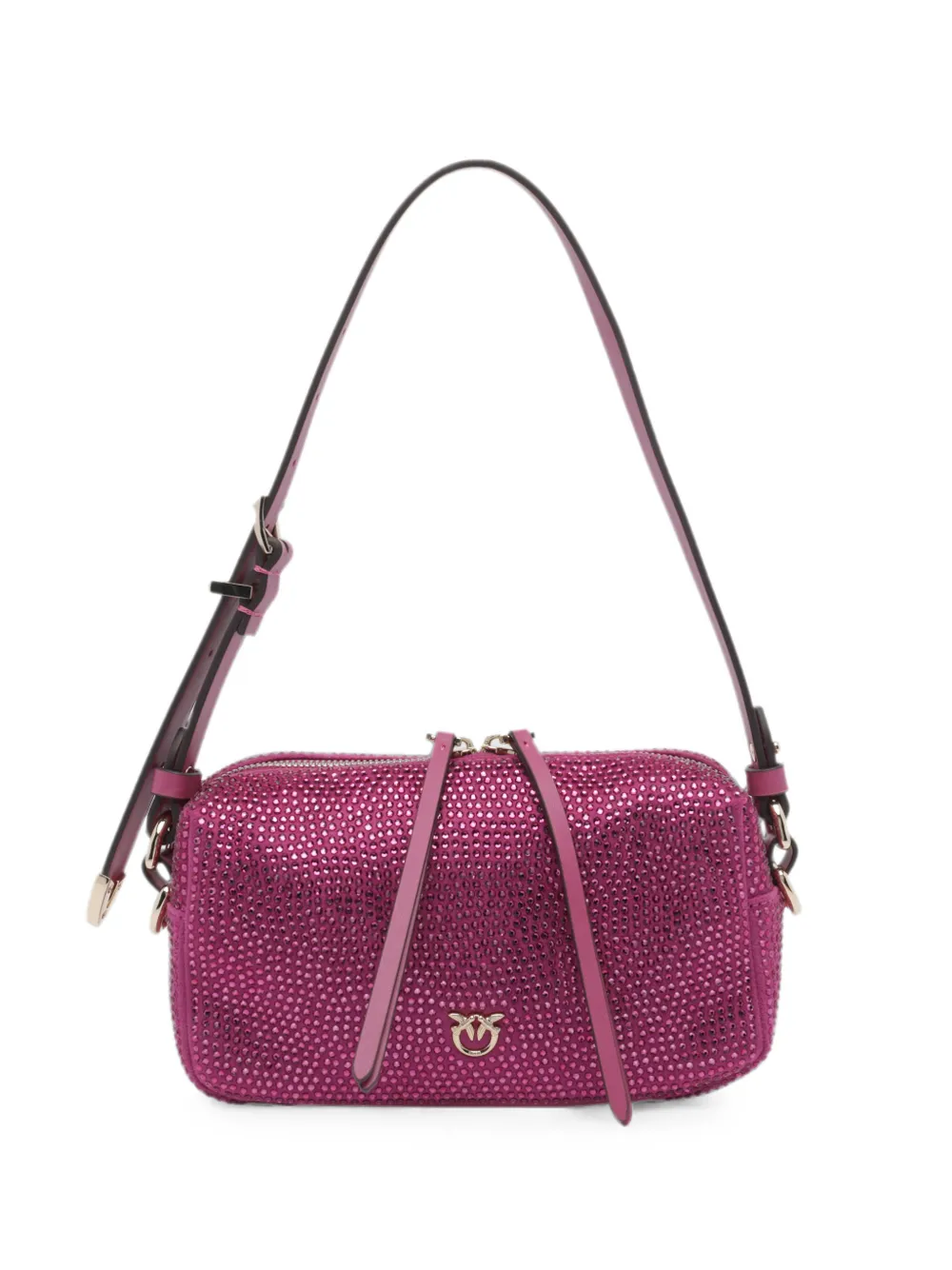 PINKO mini full strass Boston shoulder bag - Rosa