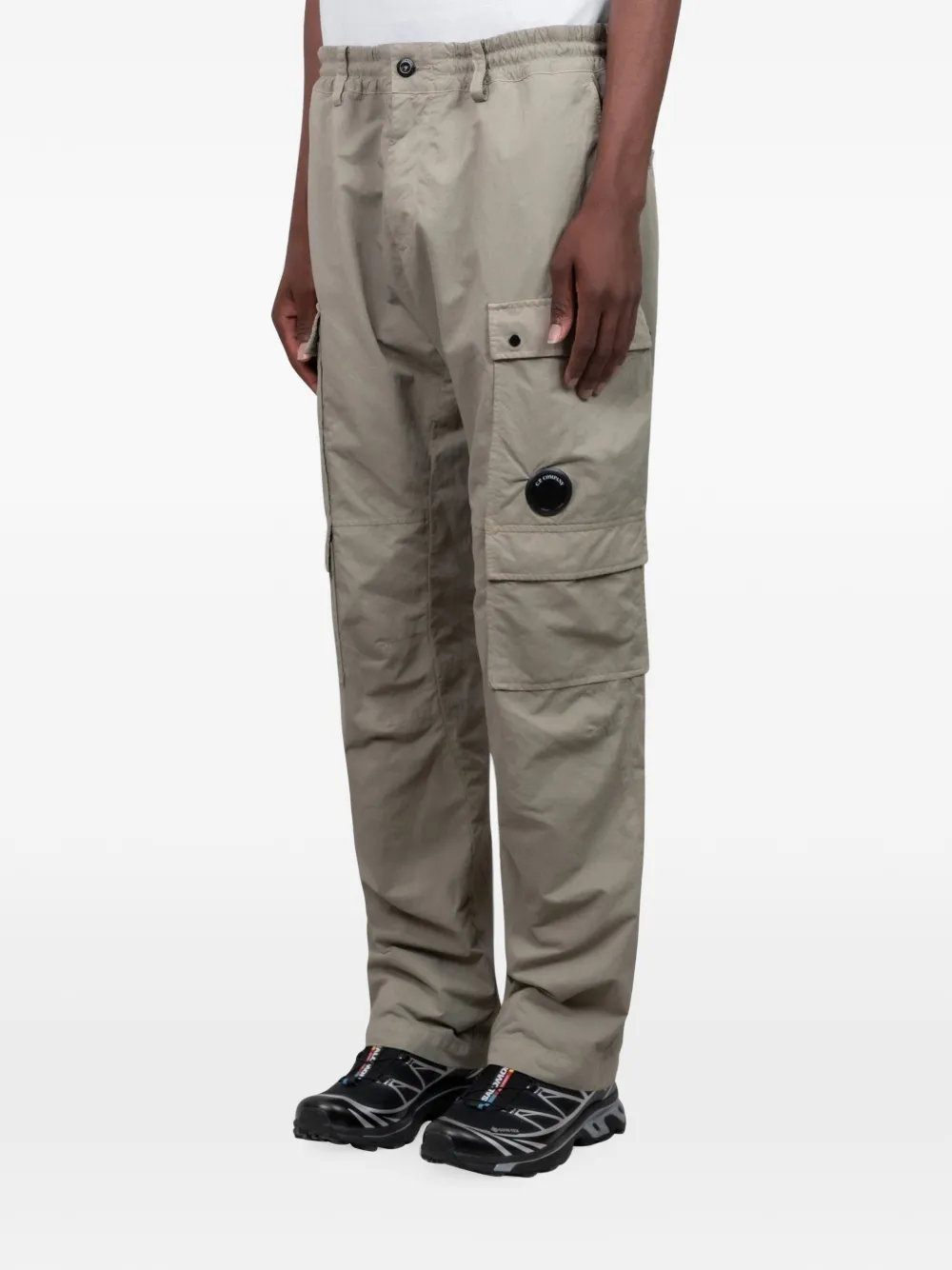 C.P. Company Cargo broek met logo-lens Beige