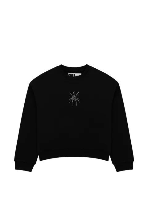 SP5DER rhinestone-embellished spider-motif sweatshirt