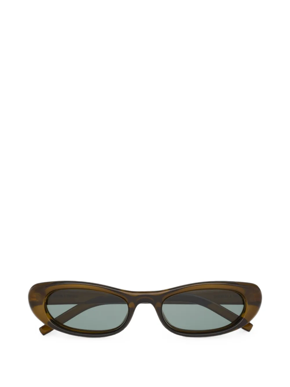 Saint Laurent Sonnenbrille mit ovalem Gestell - Braun