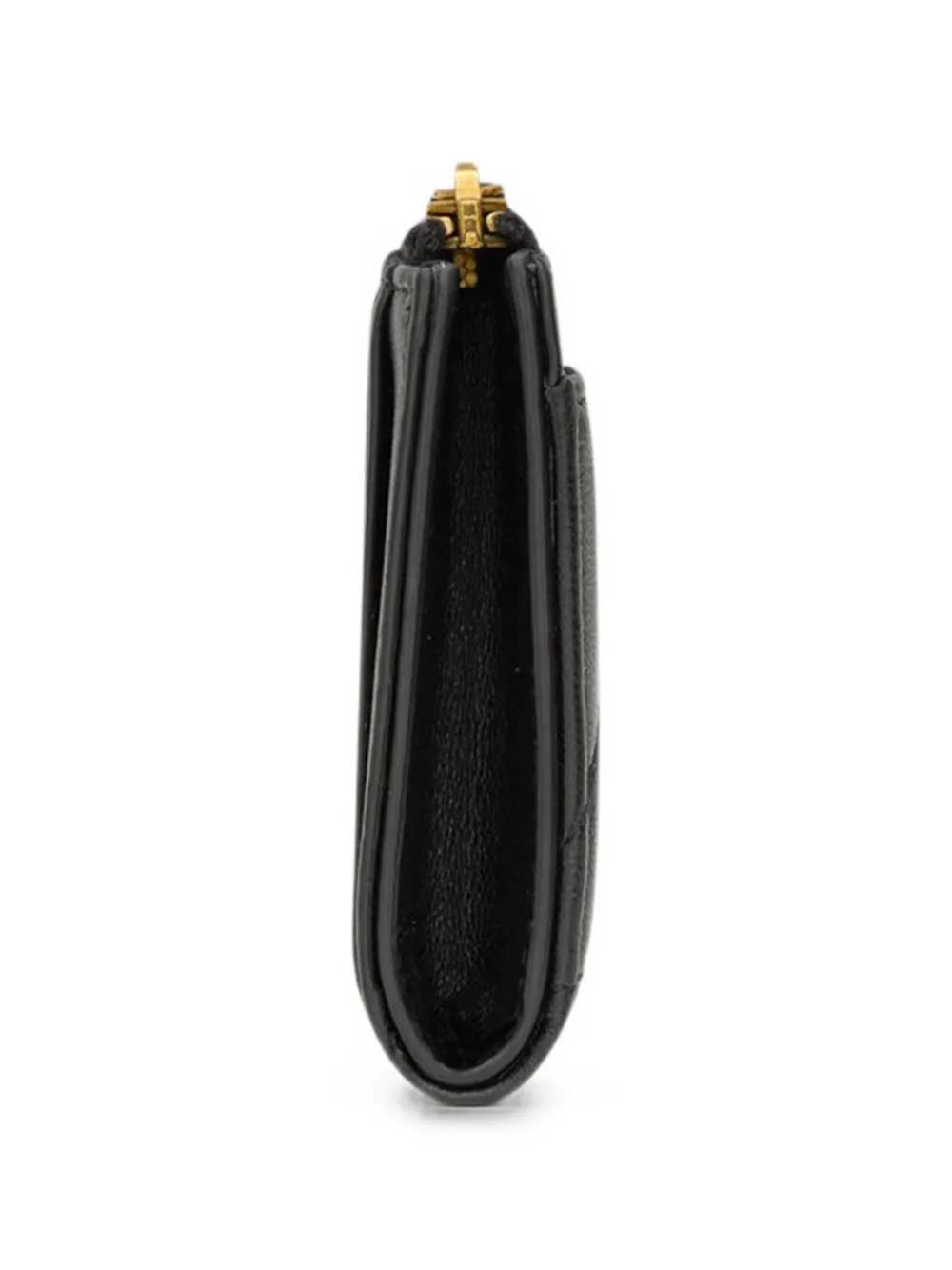 Saint Laurent Jamie lamsleren pasjeshouder met rits Zwart