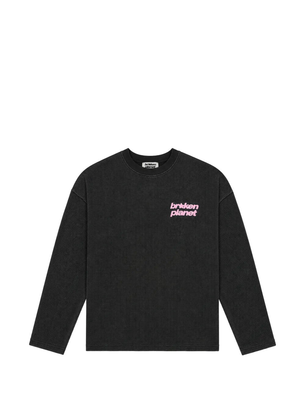 Broken Planet Star Logo Waffle-textured T-shirt In Black