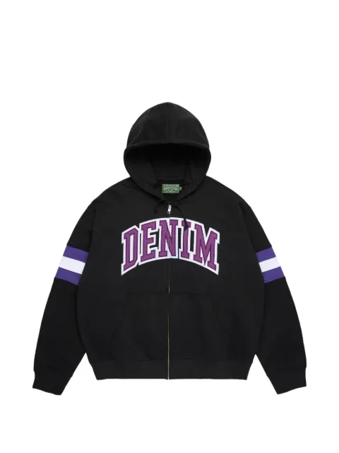 Denim Tears hoodie con detalle de rayas y cierre