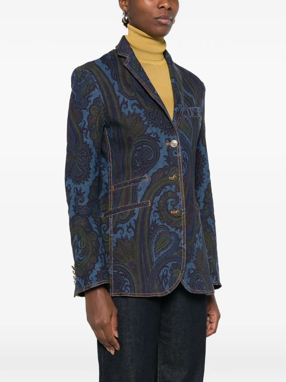 ETRO Denim jack Blauw