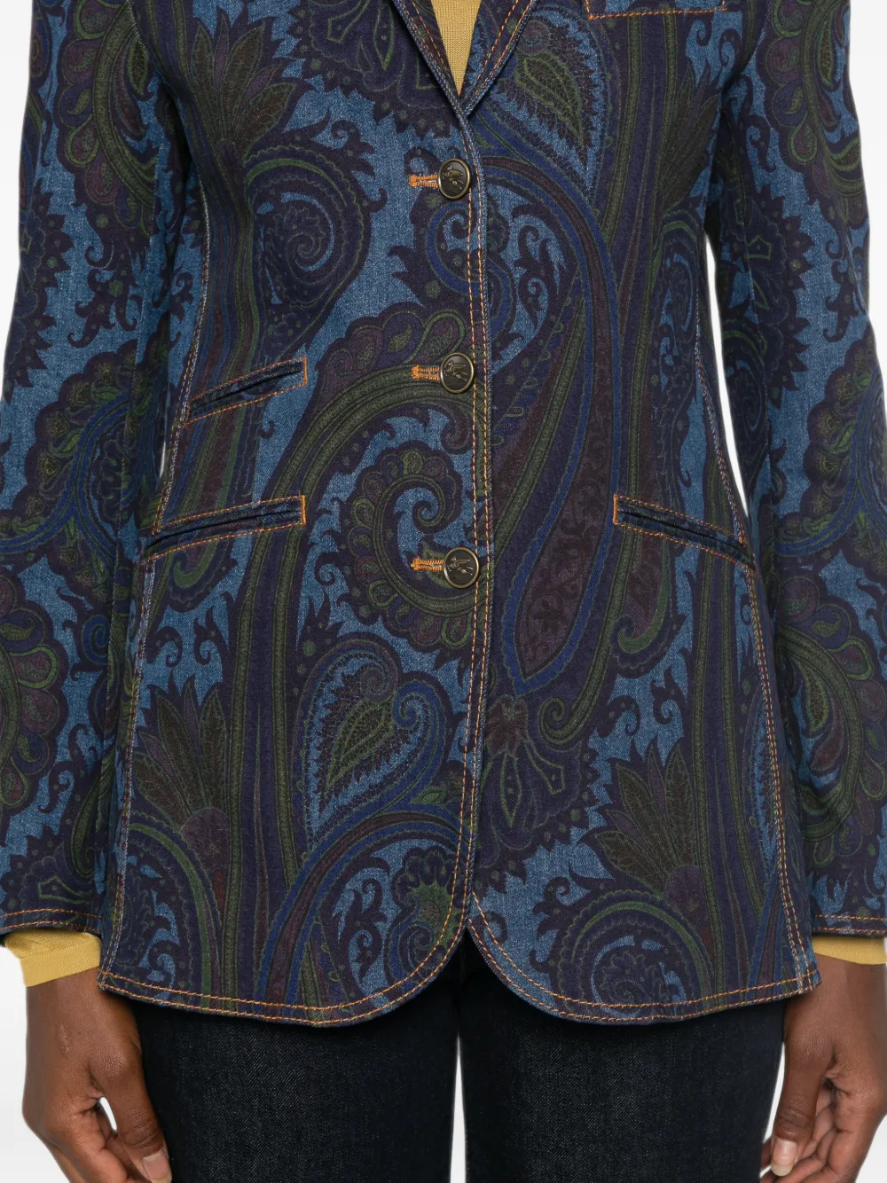 ETRO Denim jack Blauw