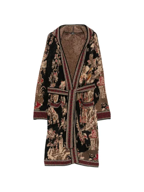 ETRO cárdigan de punto en jacquard con cinturón