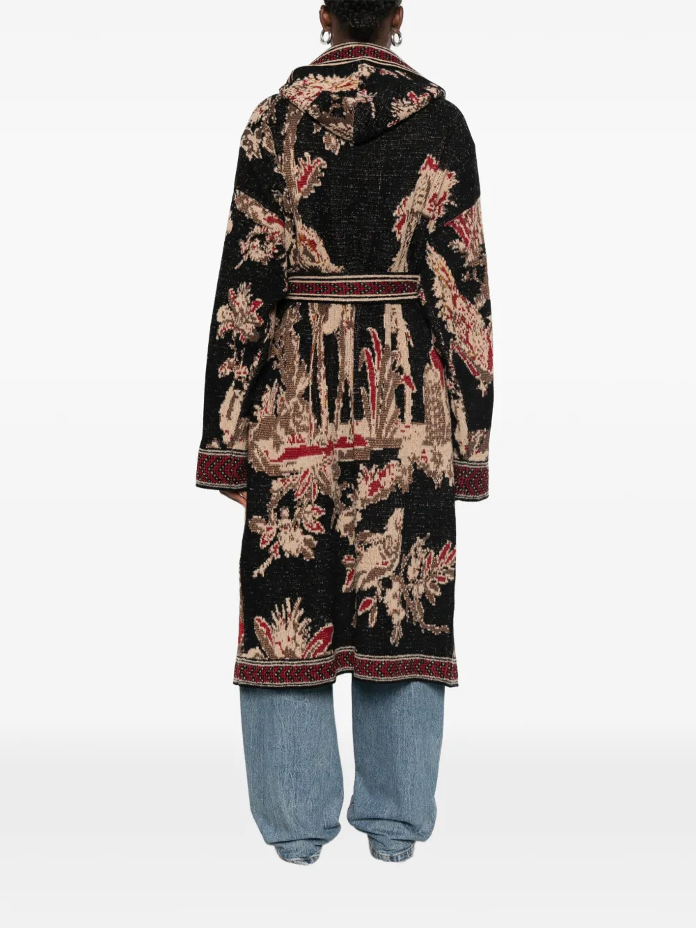 ETRO Vest met jacquard en ceintuur Zwart