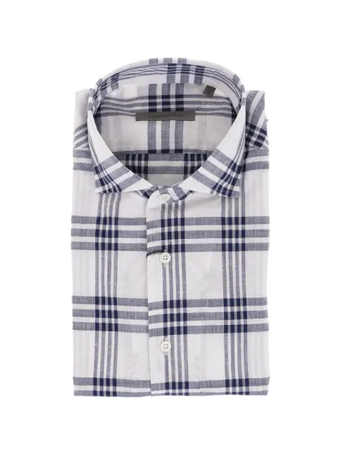 Corneliani check-pattern short-sleeved shirt