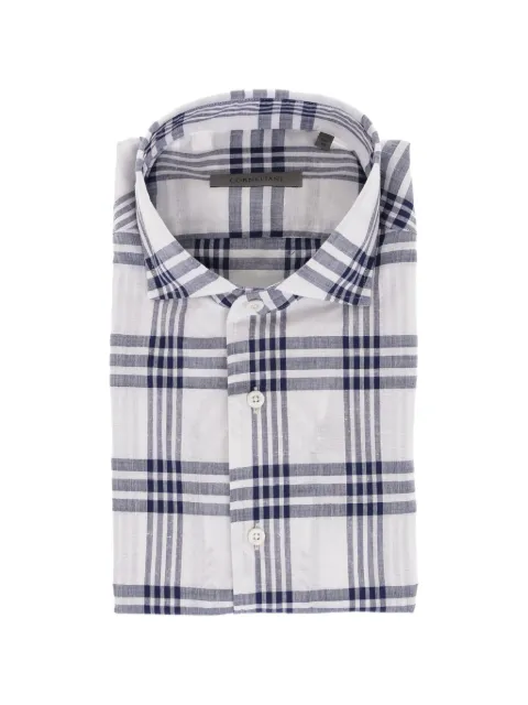 Corneliani check-pattern short-sleeved shirt