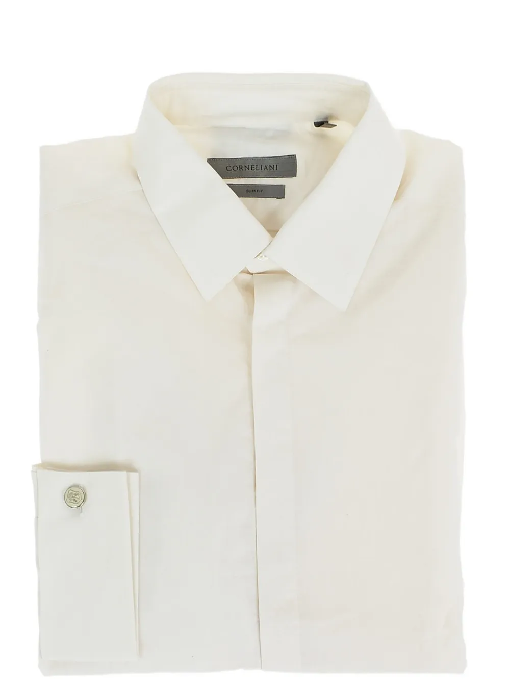 Corneliani slim-fit cotton shirt Wit
