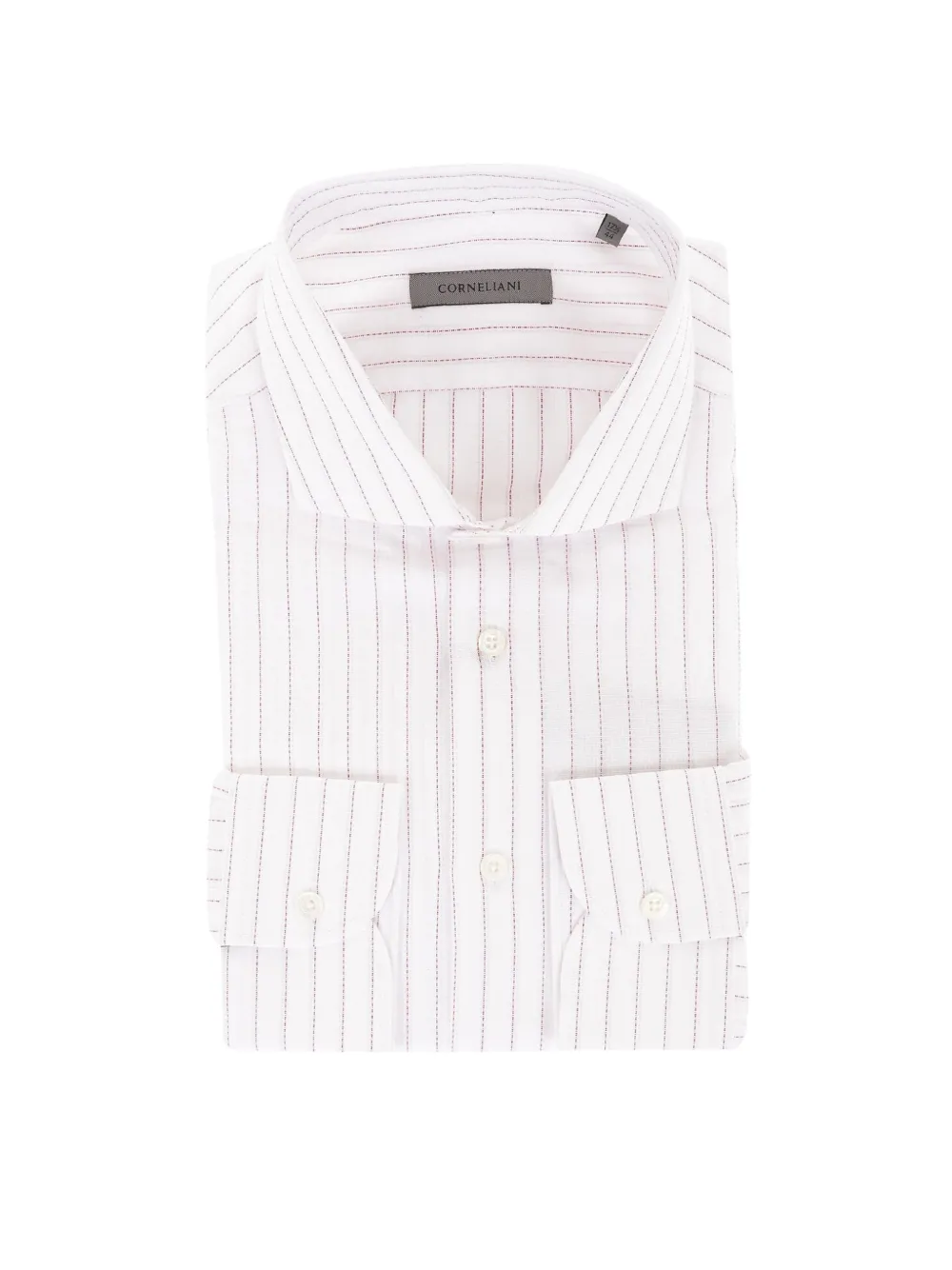 Corneliani 스트라이프 코튼 셔츠 | 화이트 | Image 1