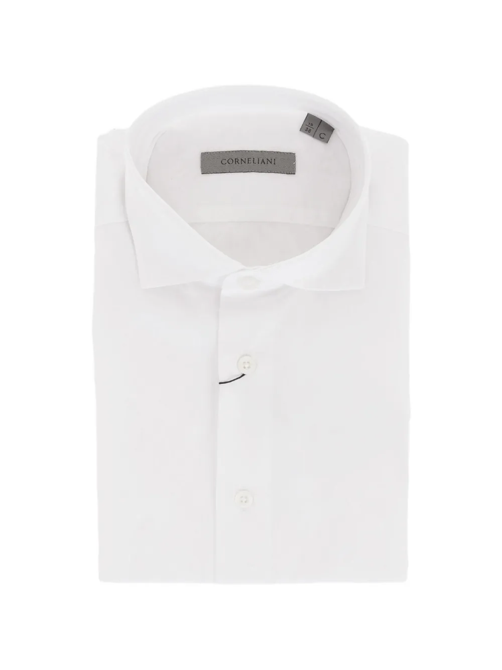 Corneliani geometric-pattern French-collar shirt - Weiß