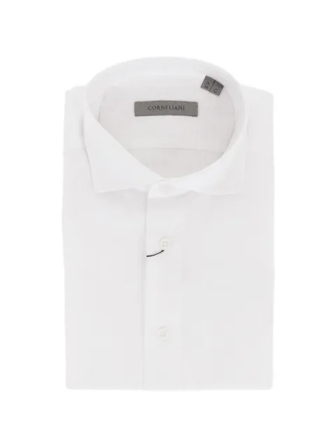 Corneliani geometric-pattern French-collar shirt