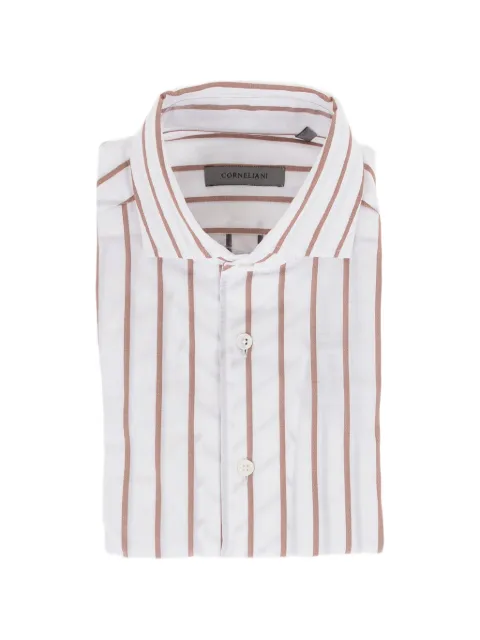 Corneliani Camisa de algodão com padronagem de listras