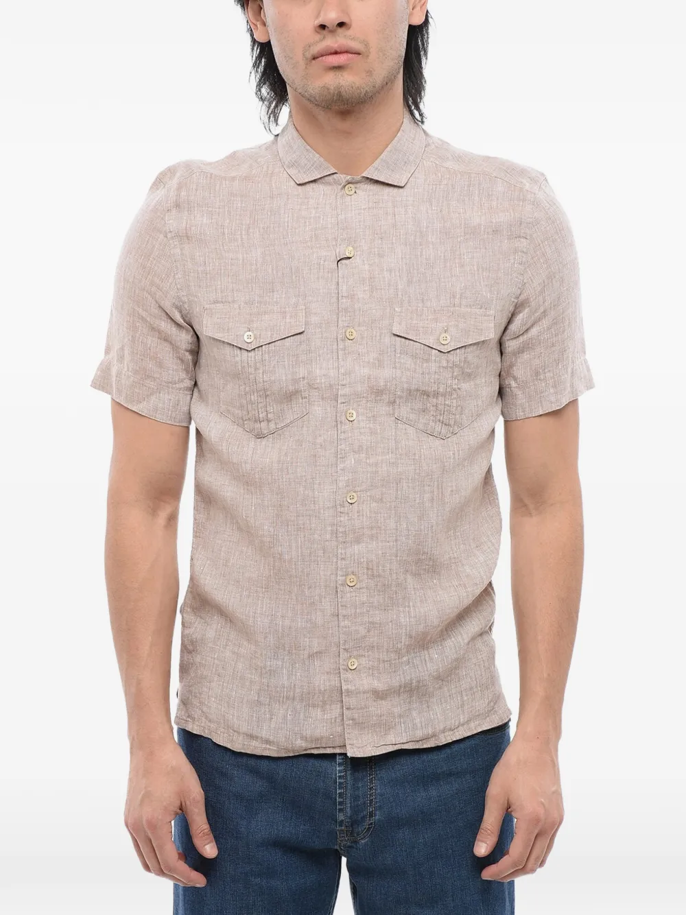 Corneliani Saharan short-sleeve shirt | Neutrals | Image 1