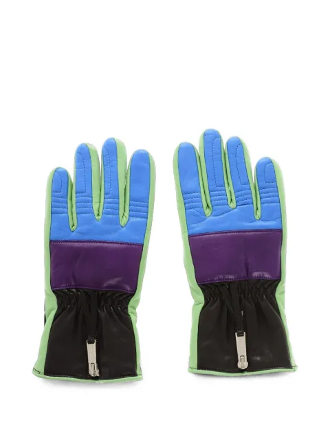 DSQUARED2 color-block zipped leather gloves