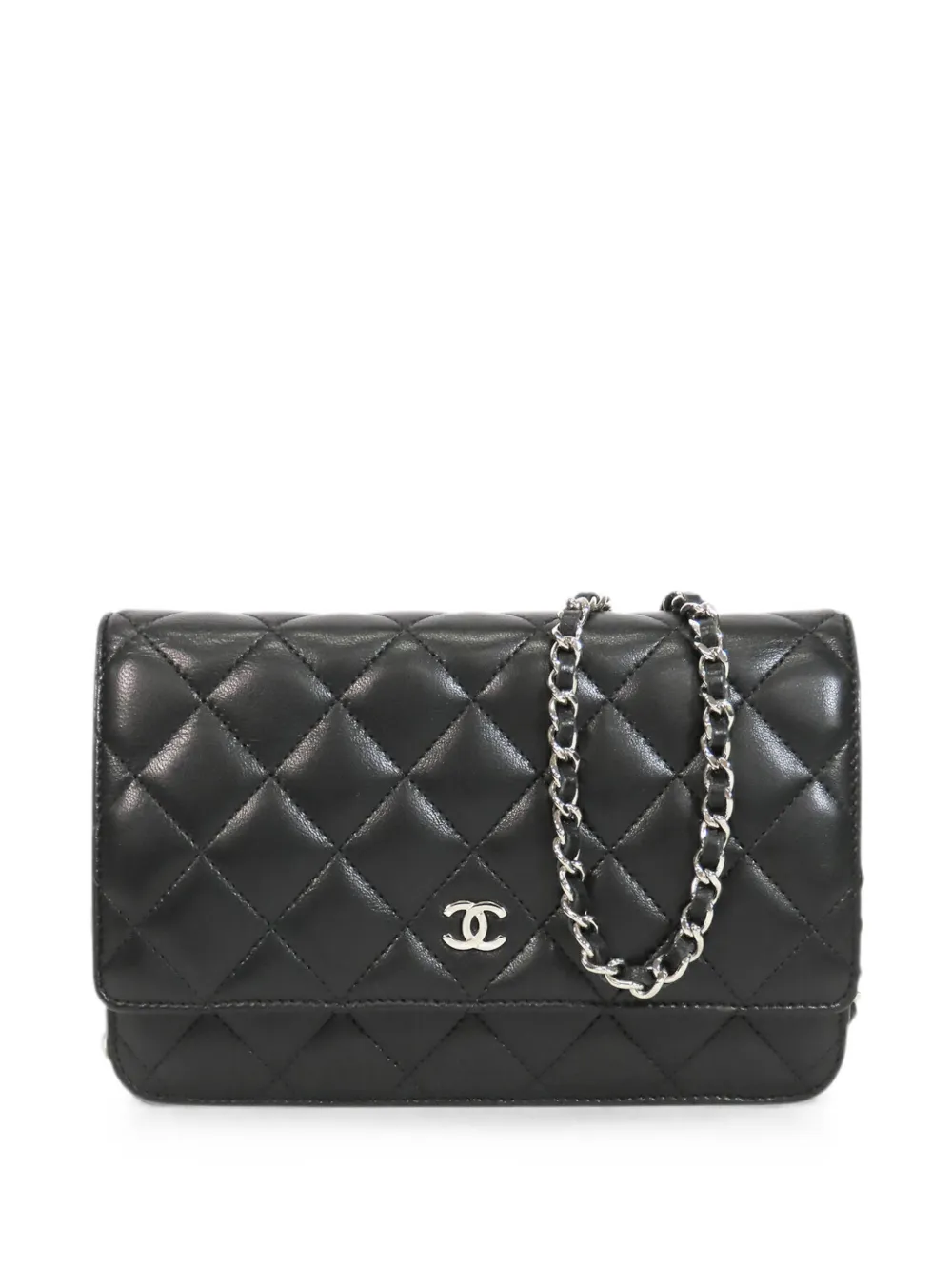 CHANEL Pre-Owned 2019 CC Quilted Lambskin Wallet On Chain crossbody bag - Nero