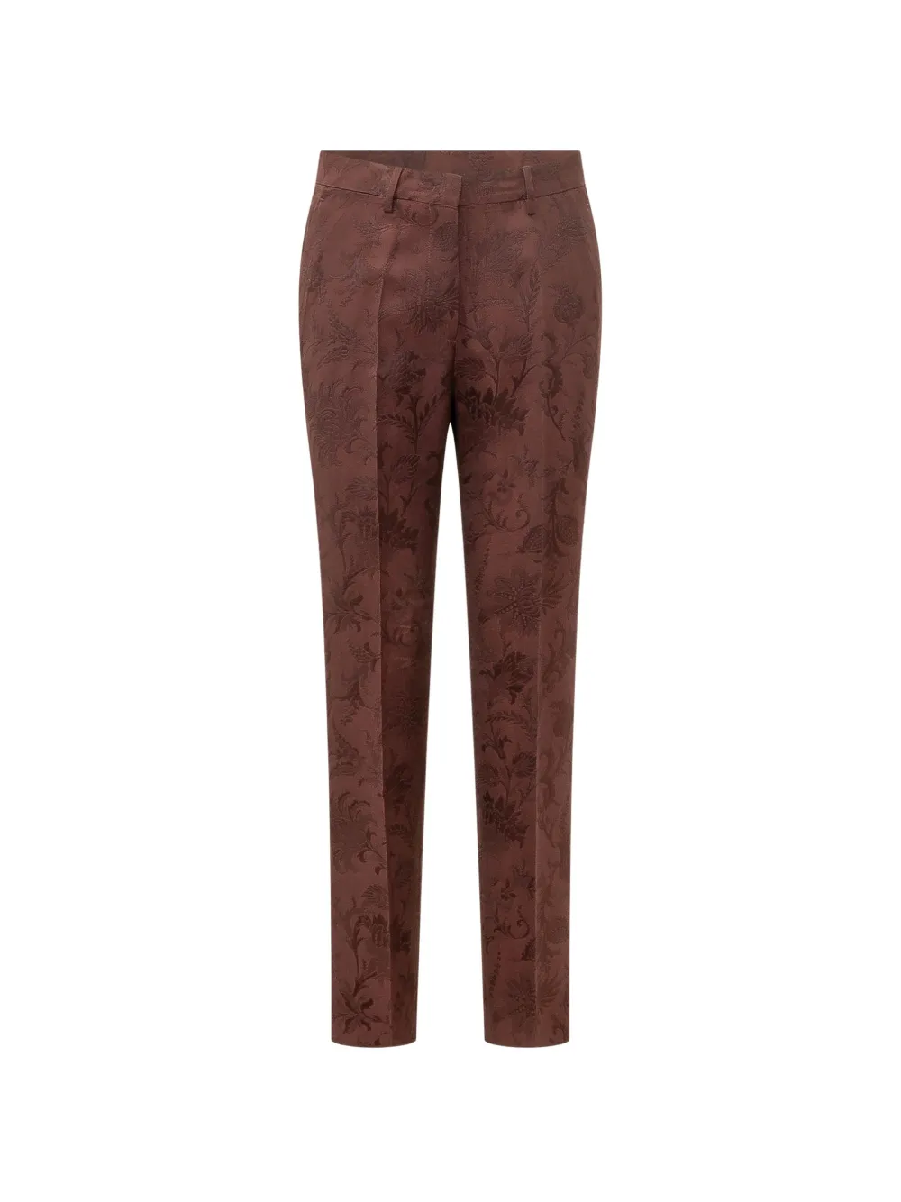 ETRO floral-jacquard tailored trousers Bruin
