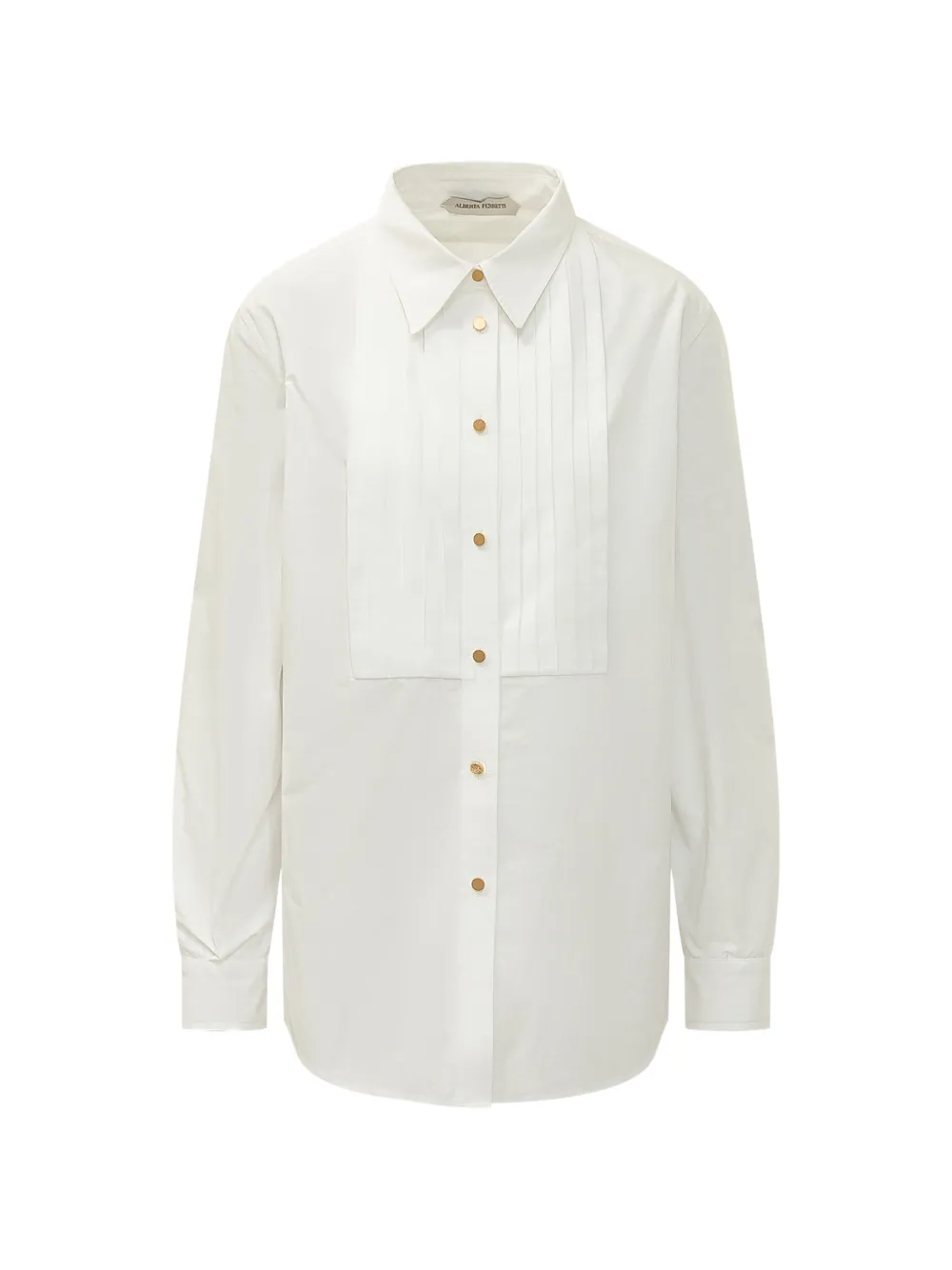 Alberta Ferretti chemise à plastron plissé - Blanc Alberta Ferretti chemise à plastron plissé - Blanc