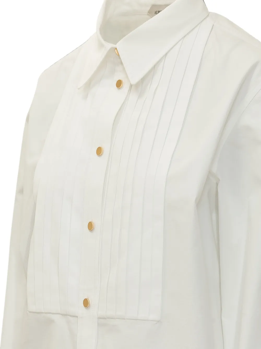 Alberta Ferretti Blouse met geplooide bies Wit