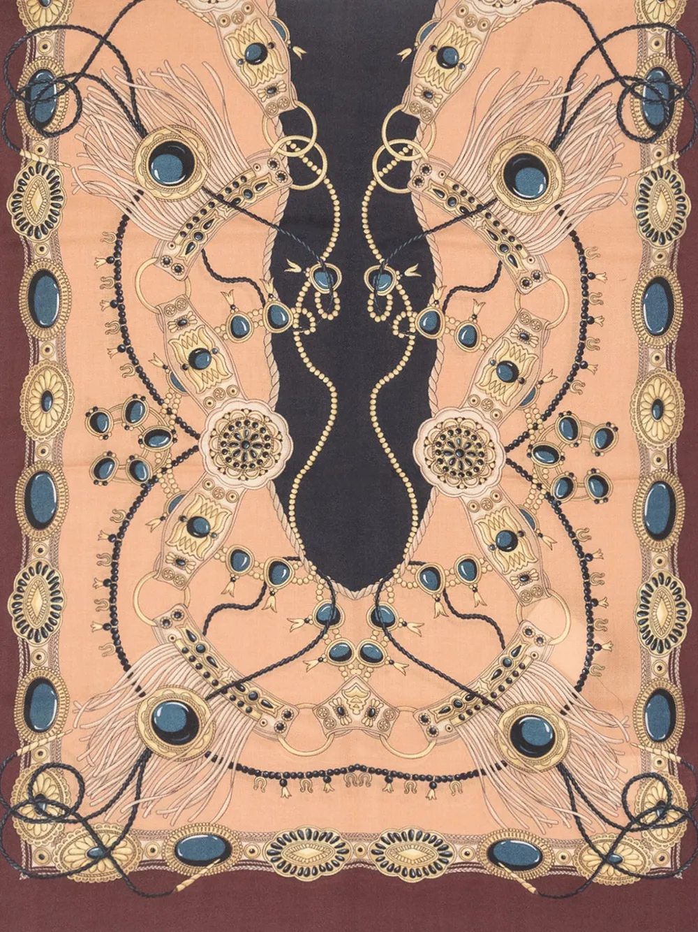 ETRO Gerafelde sjaal met sieraden-print Geel