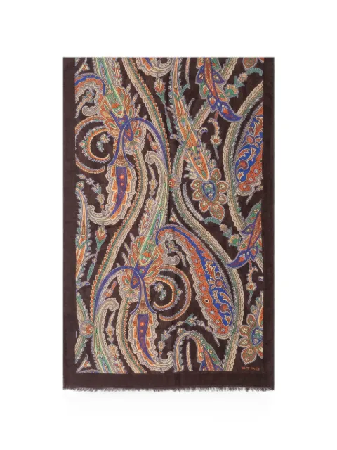 ETRO paisley-print frayed scarf