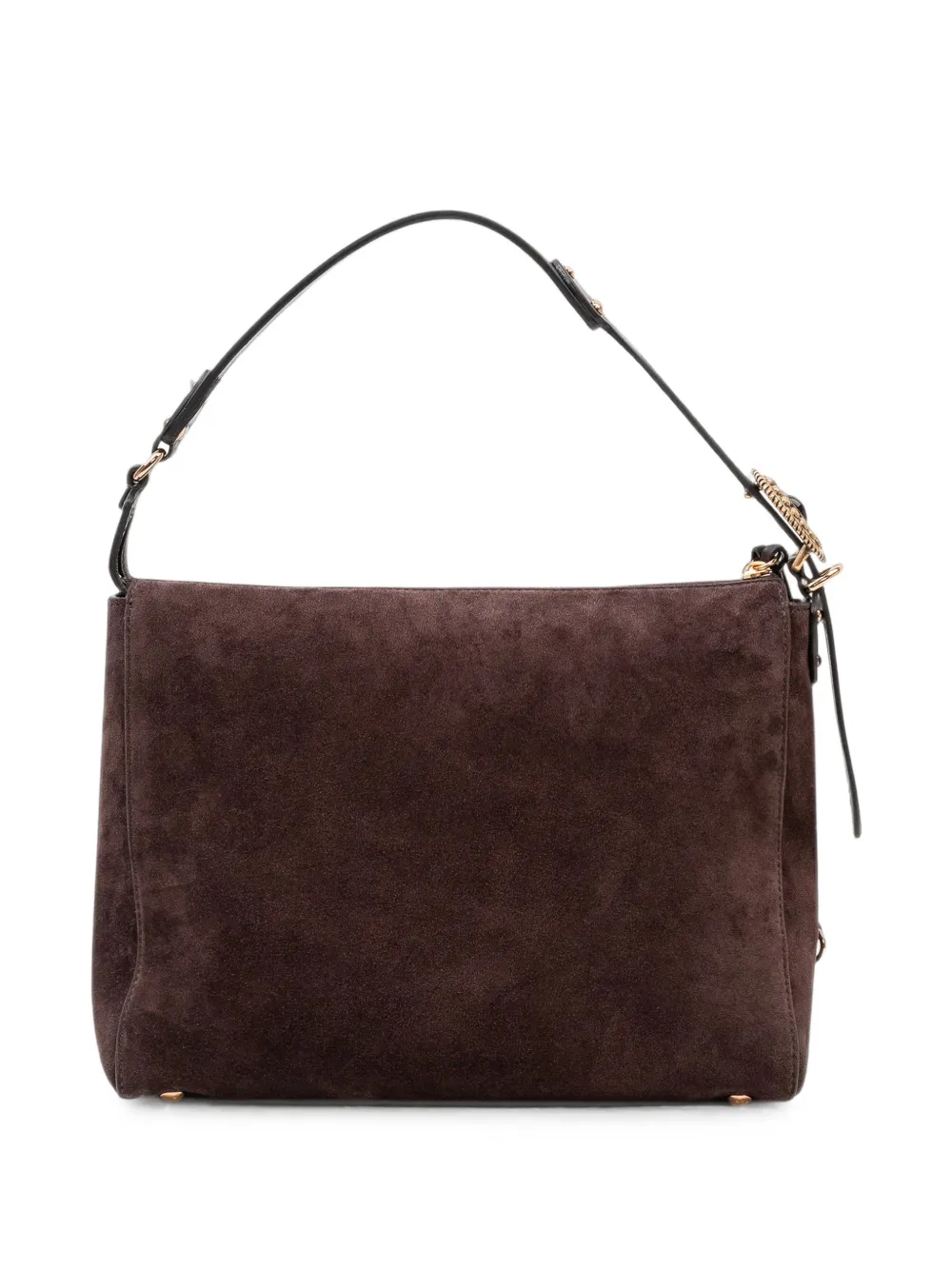 ETRO logo-print suede shoulder bag Bruin