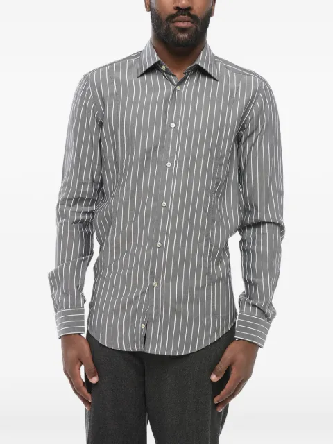 Brian Dales awning-striped French-collar shirt