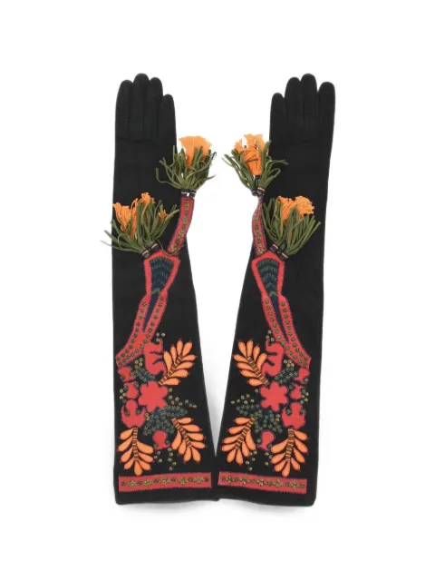 DSQUARED2 floral-pattern studded gloves