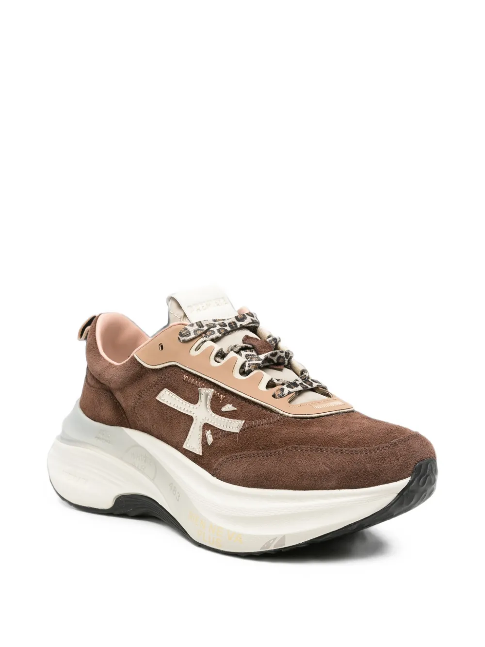 Premiata leopard-print suede sneakers Bruin
