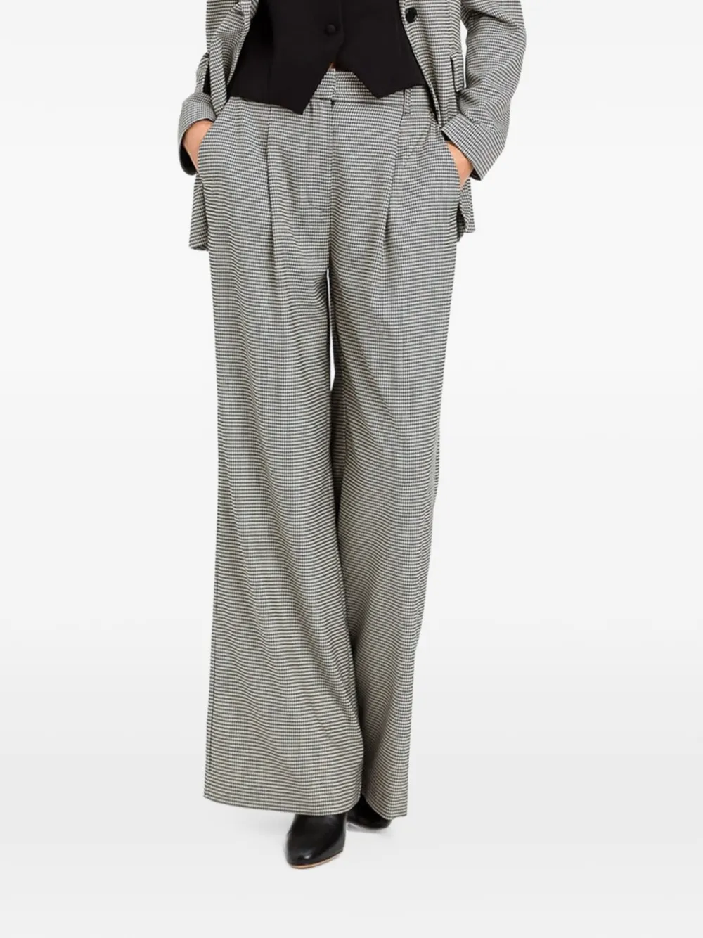 TWINSET plaid trousers with pleats