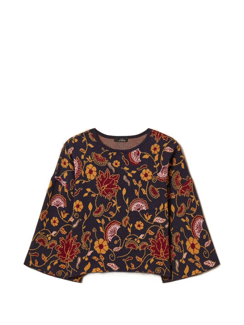 TWINSET Maglione a fiori jacquard - Nero