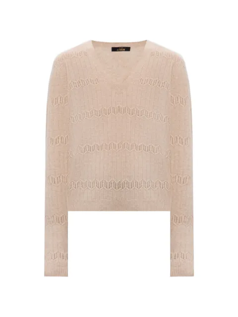 TWINSET suéter de tejido chevron y cuello en V