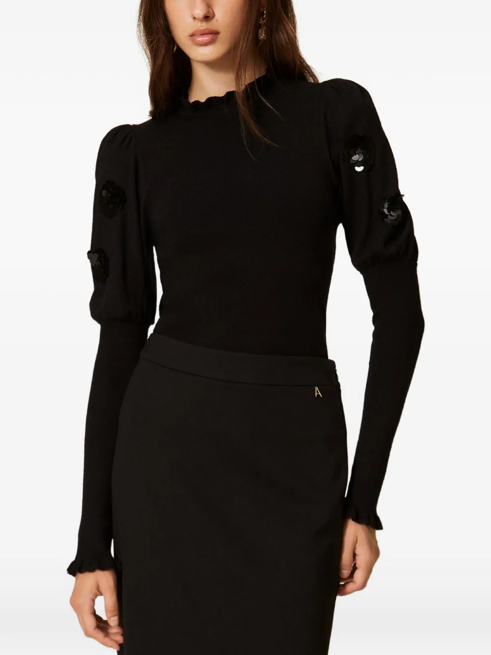 TWINSET jumper with sequin embroidery - Schwarz